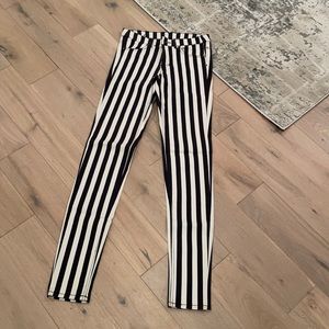 H&M divided jeans black white size 4 stripe